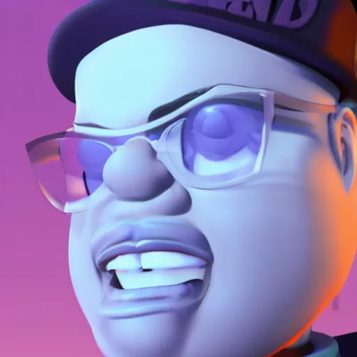 Image similar to ice cube, a 3 d render by akira toriyama, trending on zbrush central, computer art, rendered in cinema 4 d, rendered in maya, rendered in unreal engine,