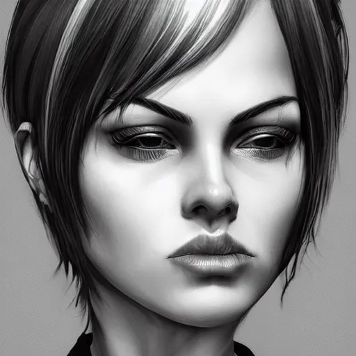 Prompt: epic professional digital art of a young woman with black and white hair looking disgusted away from the camera, Punk, best on artstation, cgsociety, wlop, Behance, pixiv, cosmic, stunning, gorgeous, much detail, much wow, masterpiece