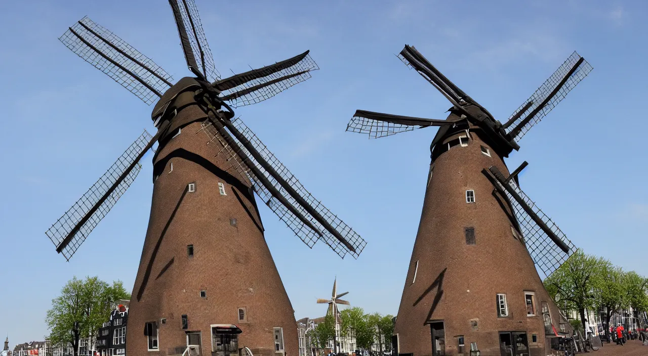 Image similar to a windmill in old amsterdam