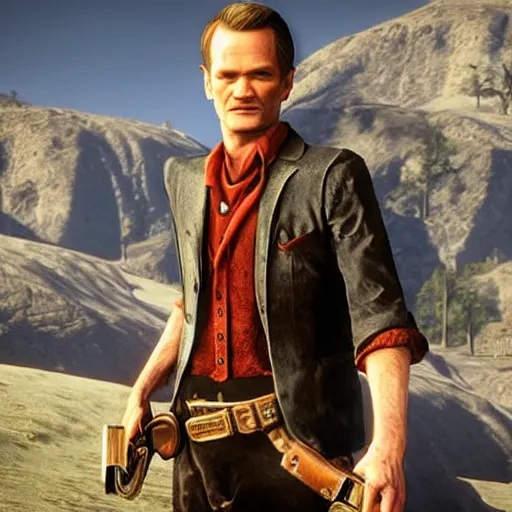 Prompt: Neil Patrick Harris in Red Dead Redemption,