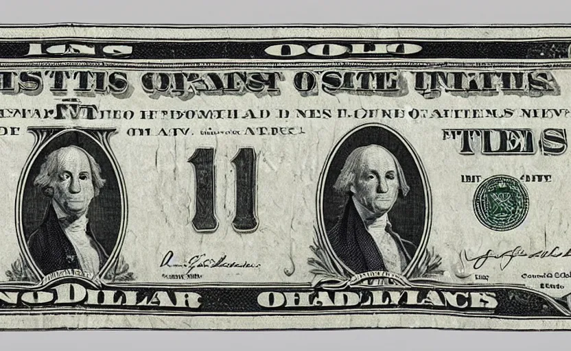 Image similar to rectangular photograph of one dollar u. s. currency note