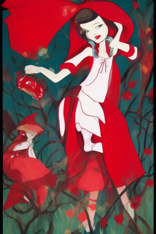 Image similar to little red riding hood as alice in wonderland by sho murase