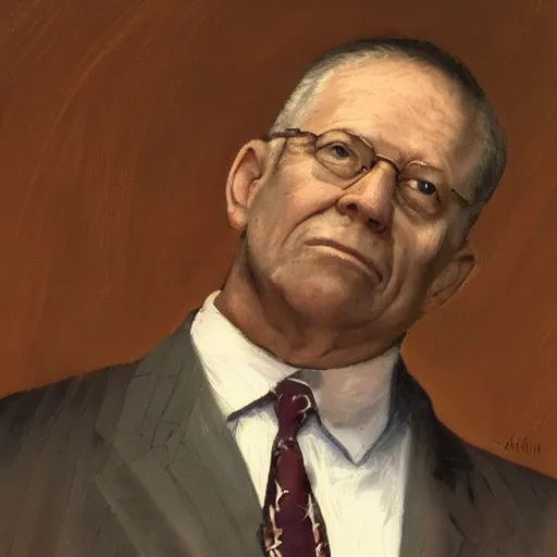 Prompt: highly detailed, high quality portrait of senator armstrong flexing his arms
