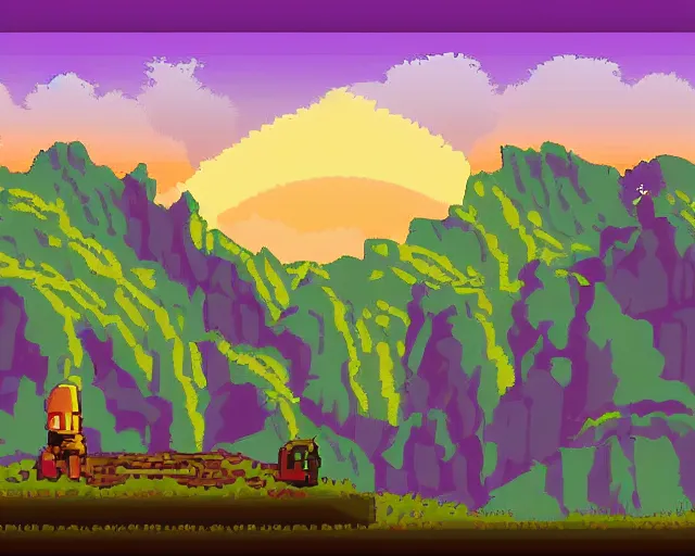 Prompt: background scene from a 1990s Sierra adventure game, pixel art, digitized painting, digital art, fantasy, sci-fi, style of thomas kinkcade, computer graphics