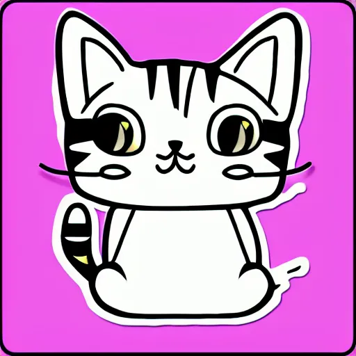 Image similar to kawaii cat, chibi style, japanese style, kitten, pastel colors, cat sticker, neko