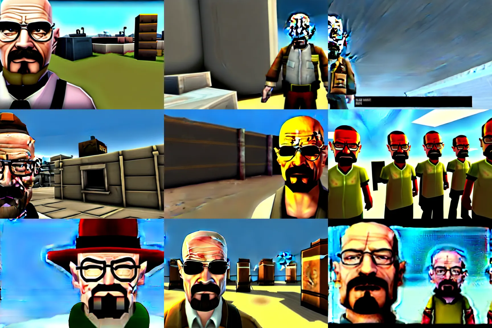 Prompt: walter white team fortress 2 screenshot