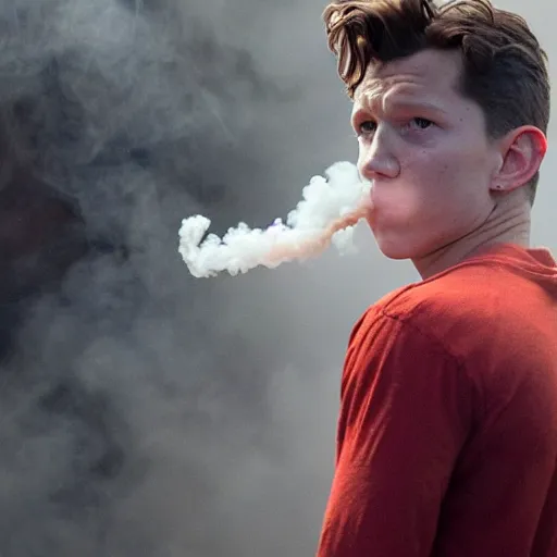 tom holland getting arrested while exhaling a cloud of | Stable Diffusion