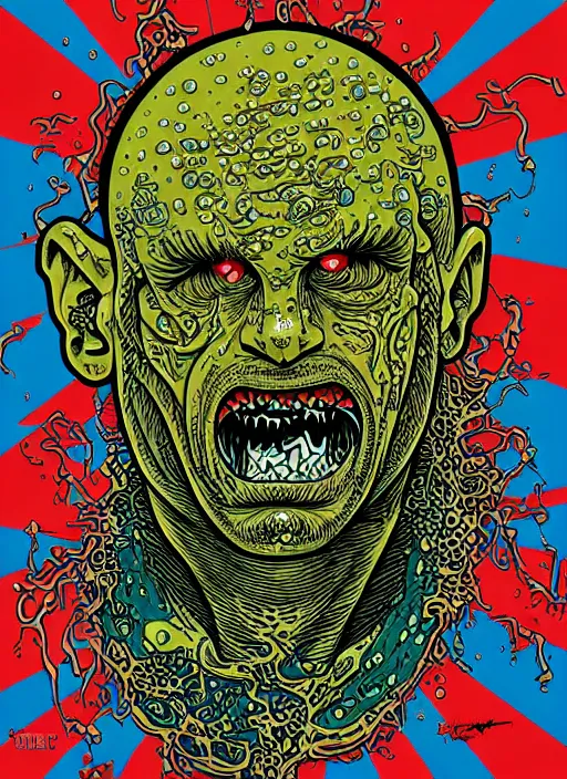 Image similar to messi's disgusting true form bursting from within, gross, slimy, sleazy, pustules, high details, intricate details, by dan mumford