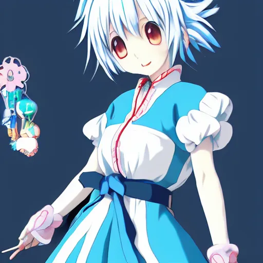 Prompt: anime anime anime anime 4K 4K 4K 4K 4K 4K 4K 4K 4K 4K anime anime anime anime anime anime high-quality high-quality best best best best best best best best portrait of Cirno from Touhou Project in the style of Danbooru, SFW version