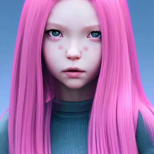 Image similar to girl with long pink hair, instagram photo, kodak, portra, by wlop, ilya kuvshinov, krenz, cushart, pixiv, zbrush sculpt, octane render, houdini, vfx, cinematic atmosphere, 8 k, 4 k 6 0 fps, unreal engine 5, ultra detailed, ultra realistic