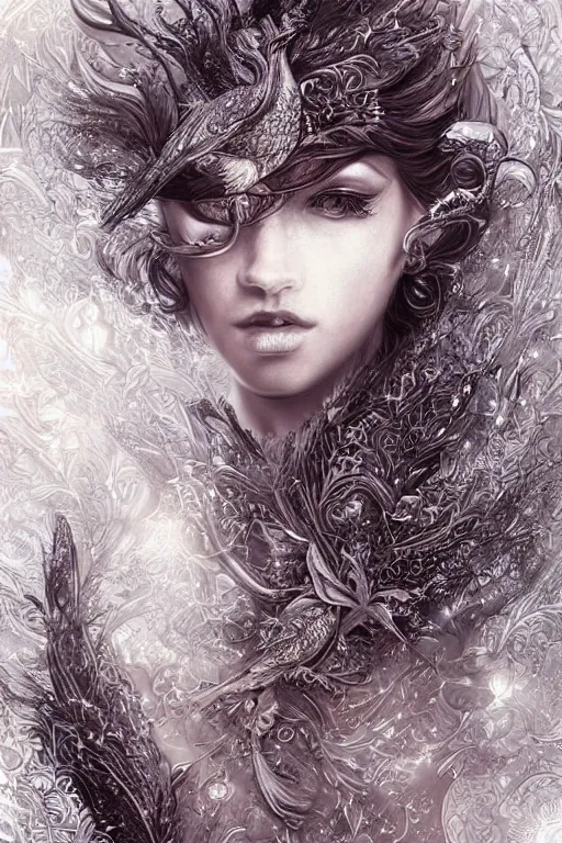 Image similar to Ethereal Cardinal bird, intricate detail, ornate, conceptual art, soft light, dynamic, art by artgerm