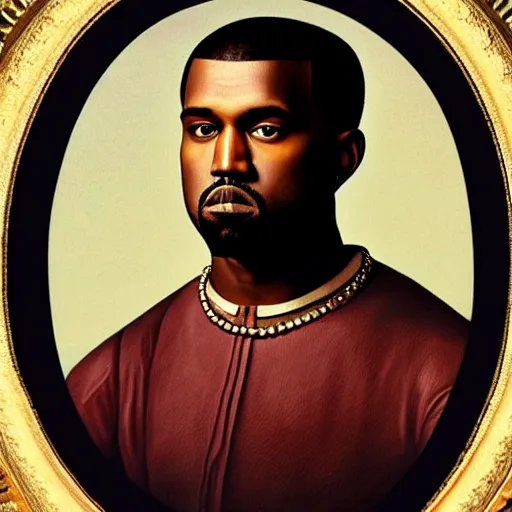 Image similar to A Renaissance portrait painting of Kanye West