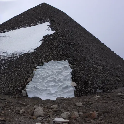 Prompt: entrance to the antarctic pyramid