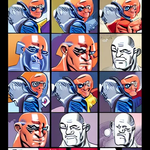 Image similar to Mr. Clean in the style of jack kirby