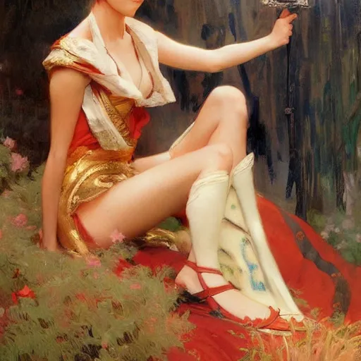 Image similar to portrait of anime princess, painting by gaston bussiere, craig mullins, j. c. leyendecker