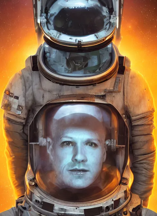 Prompt: concept art by craig mullins astronaut doing selfie in futuristic dark and empty spaceship underwater infrared selfie. infrared glowing lights. complex and hyperdetailed technical suit. reflection and dispersion materials. rays and dispersion of light. volumetric light. 5 0 mm, f / 3 2. noise film photo. flash photography. unreal engine 4, octane render. interstellar movie art