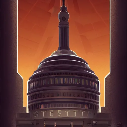 Image similar to the rise of a dystopic goverment, by jeffrey smith, tim biskup, behance contest winner, wallpaper, digital illustration