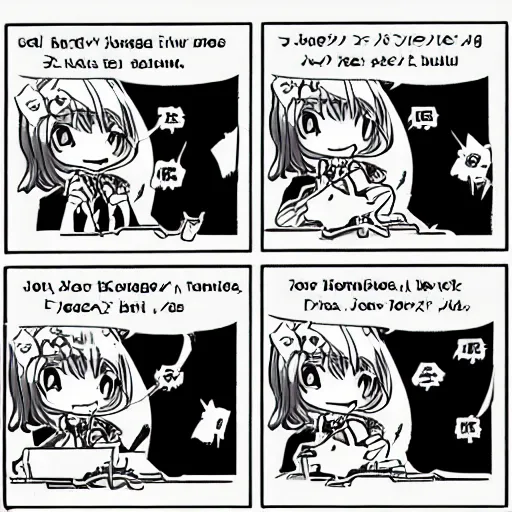 Image similar to japanese four panel 4koma manga comedy shoujo manga