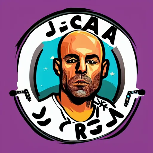 Prompt: joe rogan smoking dmt, digital art, iconic icon, 2 d vector logo, cartoon, t - shirt design