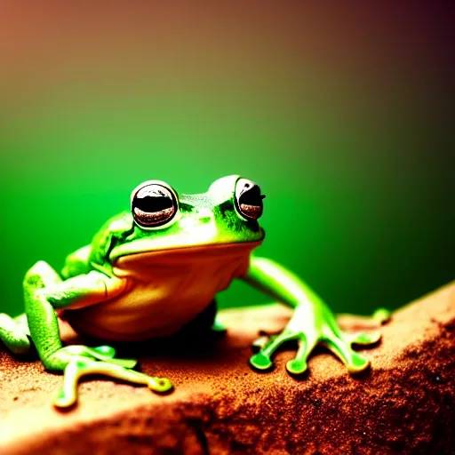 Prompt: an alien frog on an unknown planet, National Geographic photo, Bokeh, hyperrealistic, ultra coherent