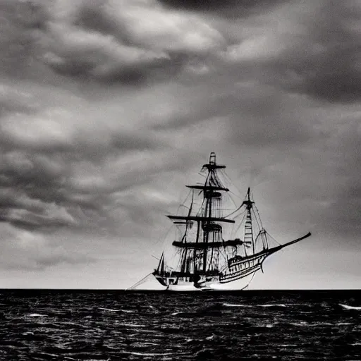 Prompt: clouds in the shape of a pirate ship