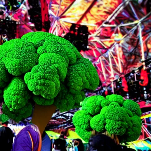 Prompt: a humanoid broccoli at a festival in the year 3 0 0 0