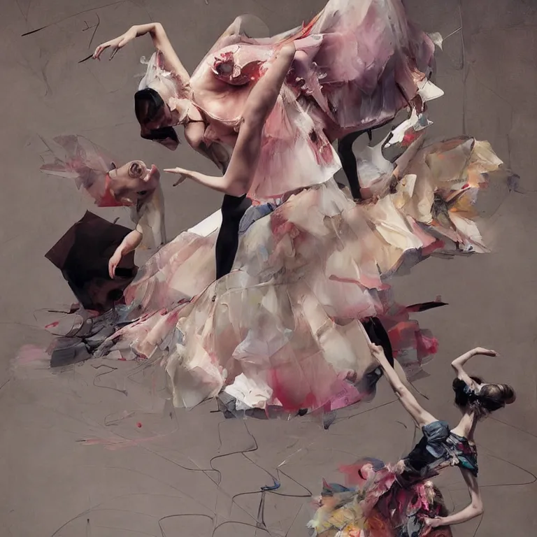 Image similar to ballerina recital in the style of adrian ghenie, 3 d render, esao andrews, jenny saville, surrealism, dark art by james jean, ross tran, optical illusions, modern cubism