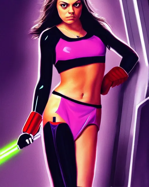 Prompt: mila kunis as lola bunny and darth vader, mila kunis, movie promotional image, vibrant fan art