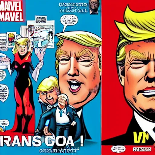 Image similar to donald trump as a superhero comic book cover marvel comics