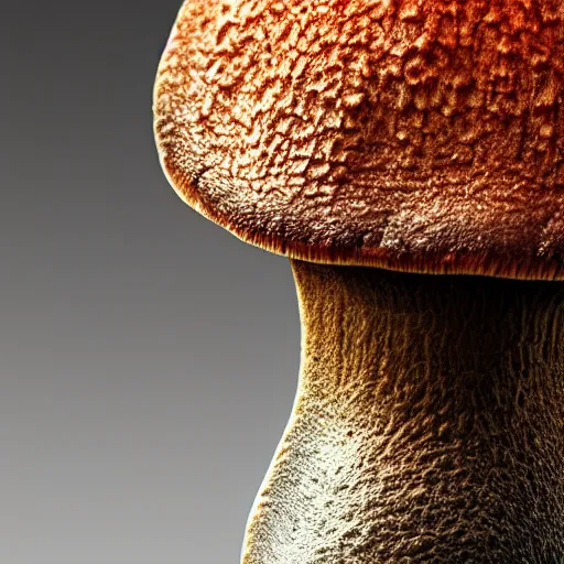 Prompt: one mushroom cap, bottom view, no stipe, black background, hyper realistic, 8k, epic composition