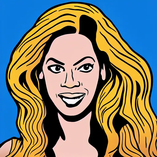 Image similar to beyonce in the style of dan parent, comic book