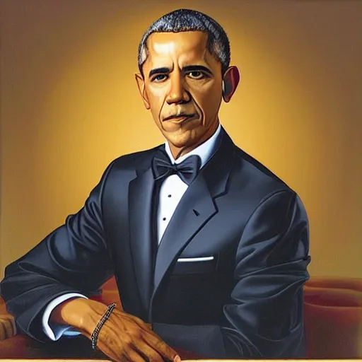 Image similar to “Kehinde Wiley portrait of Obama”