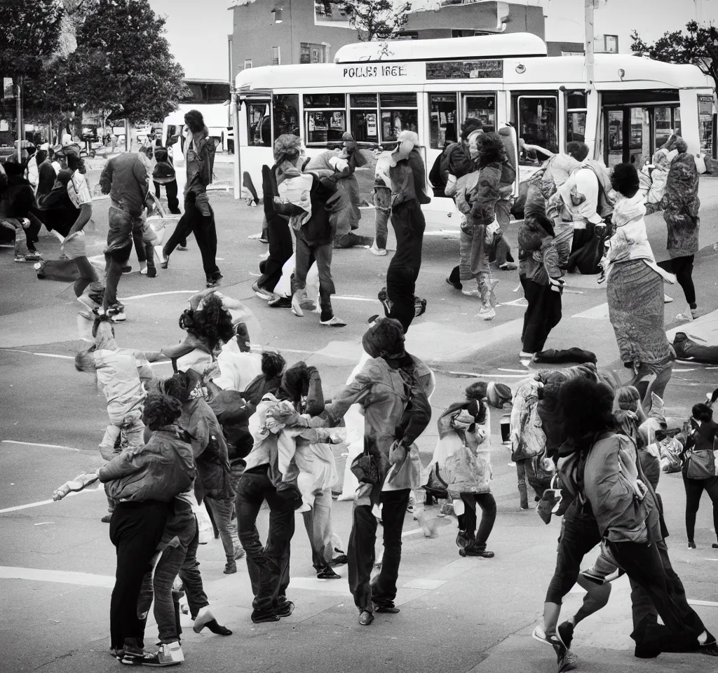 Image similar to people at the bus stop were looking at me. they were dancing among themselves. a courting, fleeting, violent dance that i was not invited to. after about a thousand questions the police officers stopped talking, although i was no longer answering. i hadn't even been listening. i was trying to look at the people at the bus stop, but they kept disappearing