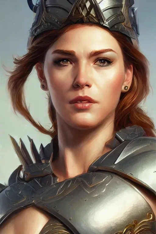 Image similar to amazon valkyrie athena, d & d, fantasy, portrait, highly detailed, headshot, digital painting, trending on artstation, concept art, sharp focus, illustration, art by artgerm and greg rutkowski and magali villeneuve