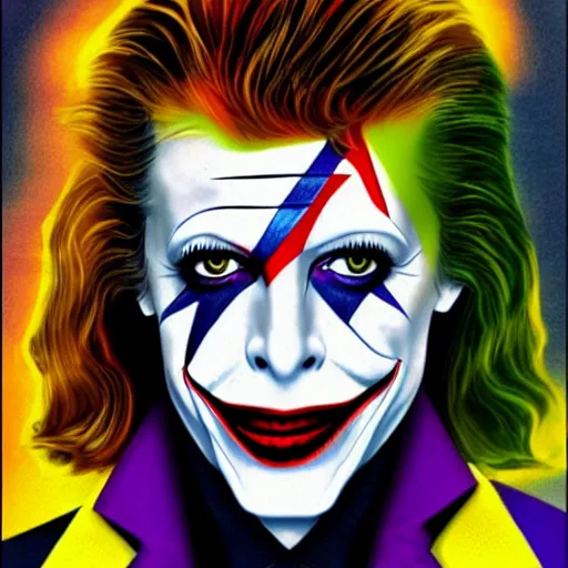 Image similar to David Bowie as The Joker