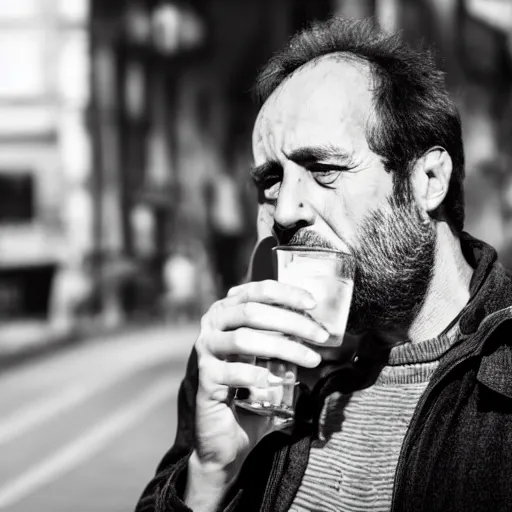 Prompt: a portrait Claus Iohanis drinking a beer, highresolution ,reallife , photo