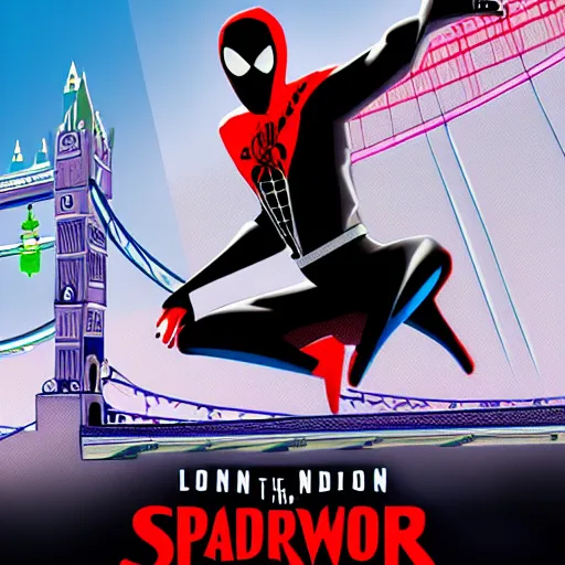 Image similar to london in the style of into the spiderverse, digital art, 8 k,