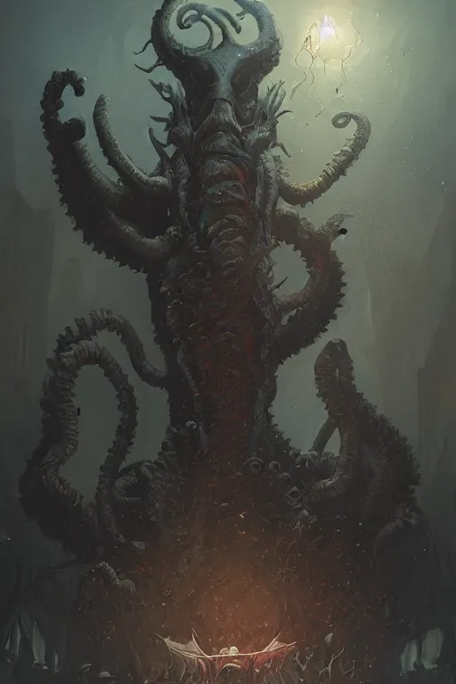 Image similar to lovecraftian monster, digital art, magic the gathering, mtg, by greg rutkowski, trending on artstation