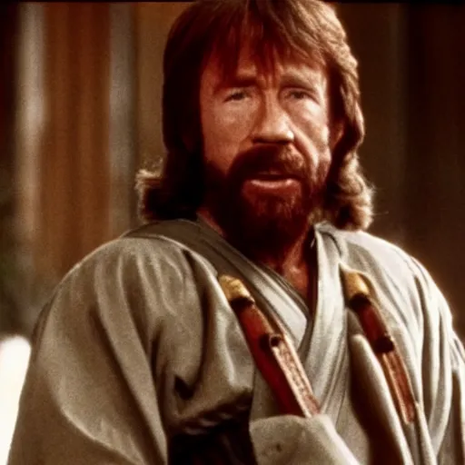 Image similar to an film still of chuck norris as samurai