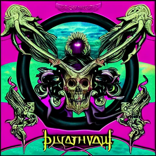 Image similar to vapourwave death metal album art