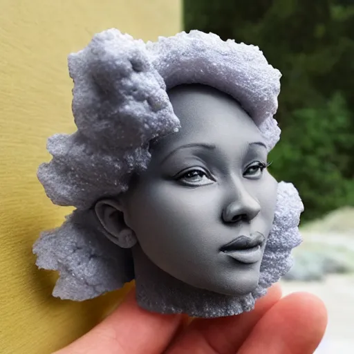 Prompt: ' a portrait of a character in a scenic environment by artgerm'as a sponge sculpture