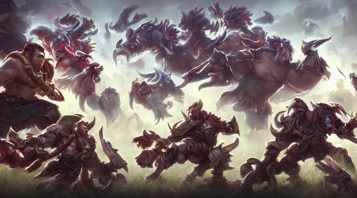 Prompt: a Dota video game loadscreen by Daniel Gerhartz