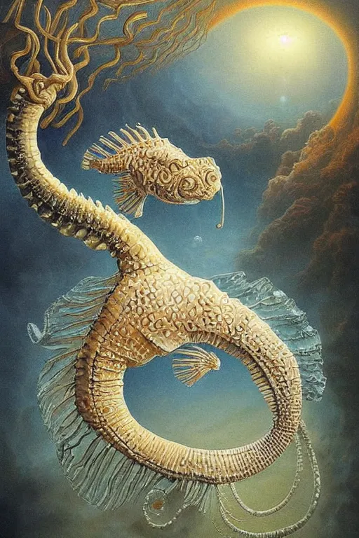 Prompt: intricate stunning highly detailed blind seahorse with round glasses for blind, digital painting by agostino arrivabene and vladimir kush, surreal, ultra realistic, artstation