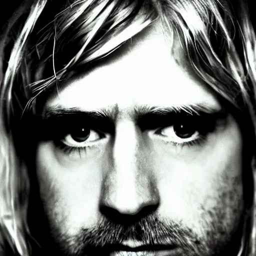 Prompt: colour masterpiece surreal closeup portrait photography of kurt cobain by fandias, deviantart 8 k