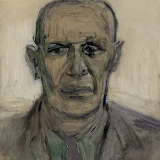 Image similar to portrait by Frank Auerbach