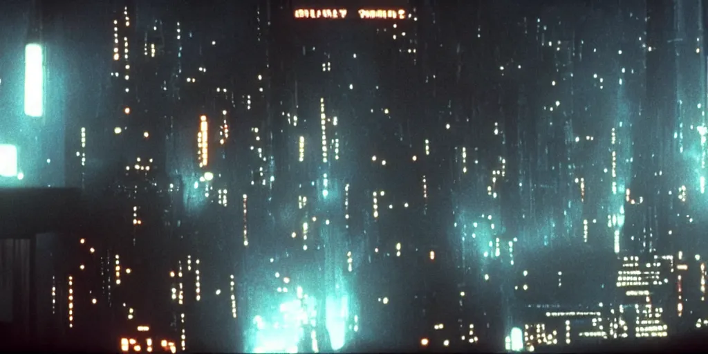 Image similar to c - beams glittering in the dark near the tannhauser space gate, blade runner, ridley scott, cyberpunk