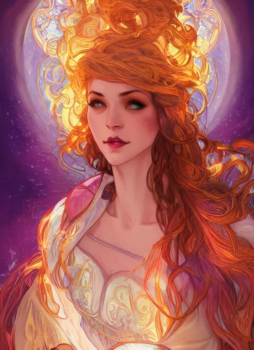 Prompt: Lightning Sorceress, ambient lighting, 4k, josephine wall, alphonse mucha, lois van baarle, ilya kuvshinov, rossdraws, artstation