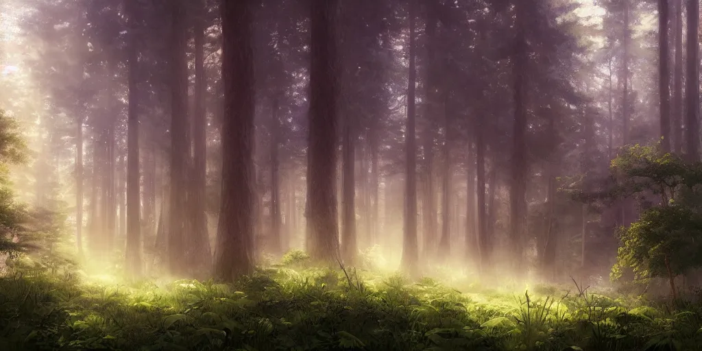 Image similar to a forest, cinematic angle, studio Ghibli, volumetric lighting, bold, beautiful composition, intricate, elegant, digital art, detailed oil painting, hyperrealistic, sharp focus, 8k