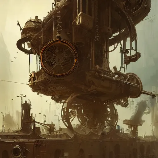 Image similar to the machine of death, steampunk, wlop, greg rutkowski