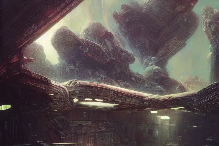 Image similar to supernova, surrealist neo brutalism buildings in space, elephantine extraterrestrial space station, painted by ruan jia, raymond swanland, lawrence alma tadema, zdzislaw beksinski, norman rockwell, jack kirby, tom lovell, alex malveda, greg staples